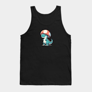 Kawaii simple Mushroom Hat Dinosaur Tyrannosaurus Tank Top